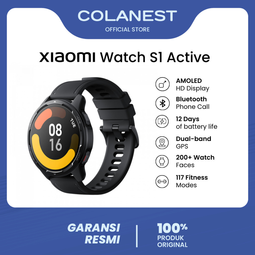 (Second Like New) Xiaomi Watch S1 Active 1.43" AMOLED display |  Bluetooth phone call | Dual-band GPS | 12 days of battery life | 200+ watch faces&amp;117Fitness Modes demo