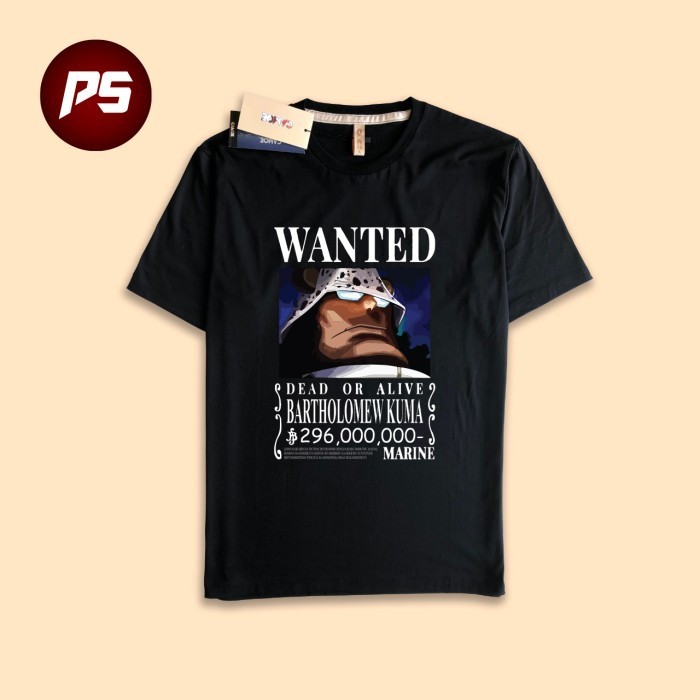 Kaos Baju Bartholomew Kuma Wanted Bounty One Piece
