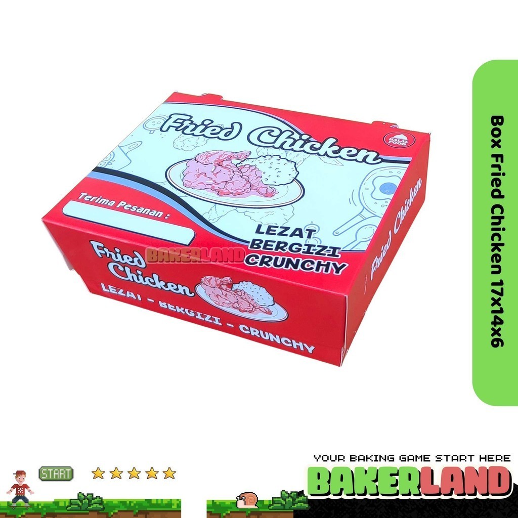 Box Fried Chicken Model Lunch Box / Dus Fried Chicken / Kardus Fried Chicken / Kemasan Fried Chicken