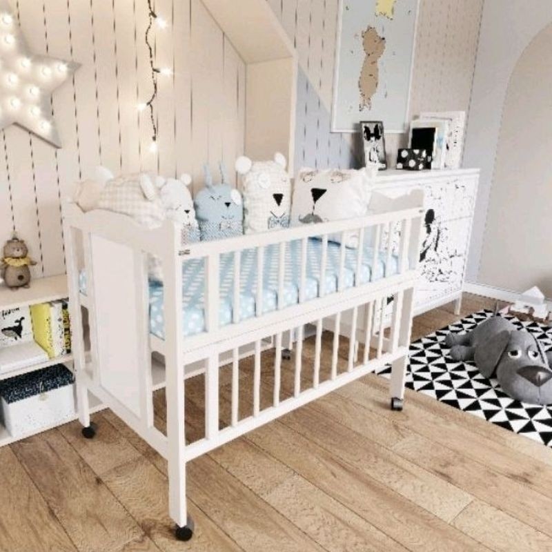 PROMO BESAR BESARAN Box bayi kayu/ ayunan bayi kayu/ tempat tidur bayi