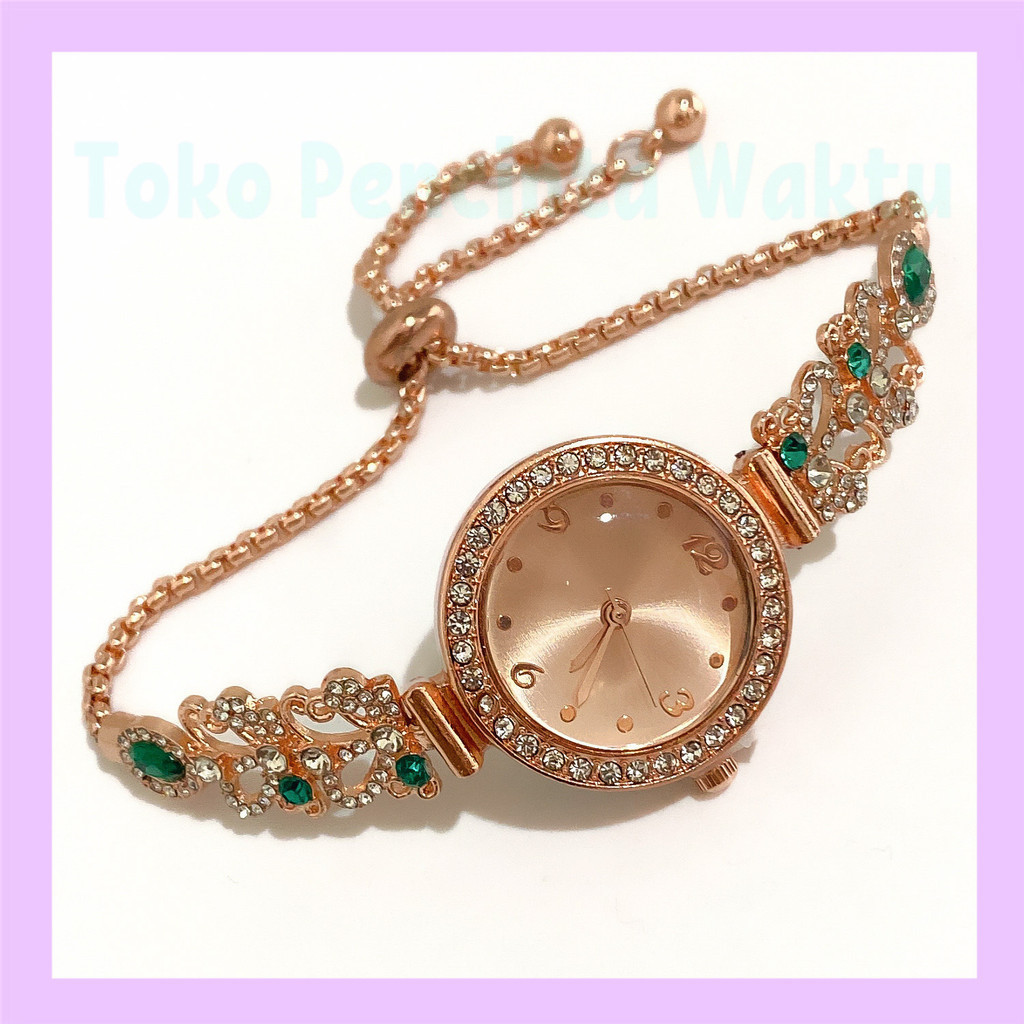 (Bisa COD)Jam Tangan Wanita Rantai Zamrud Kupu-kupu Mini Terbaru, Jam Tangan Wanita, Jam Tangan Seru