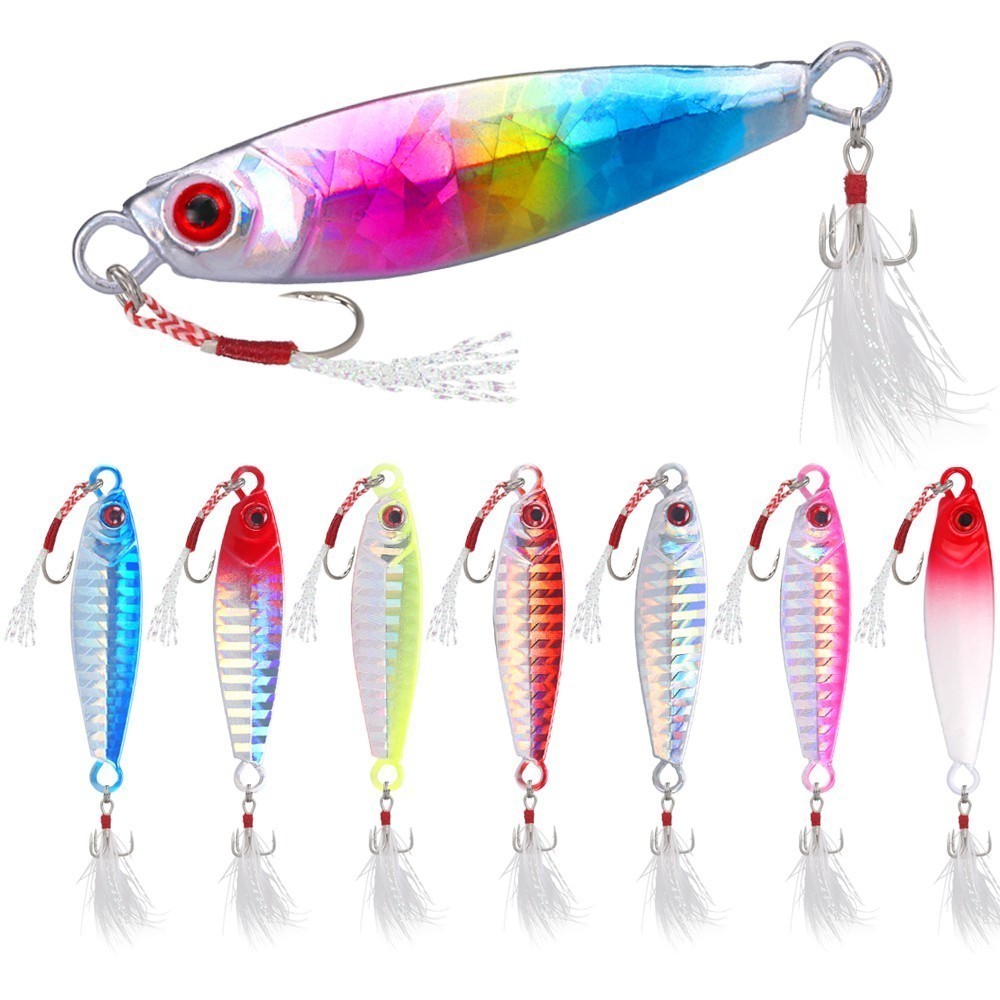 LUC Umpan Pancing Laut Jarak Jauh Set Pelat Besi 7-30G Umpan Pancing Perahu Nelayan Laut Trolling Um