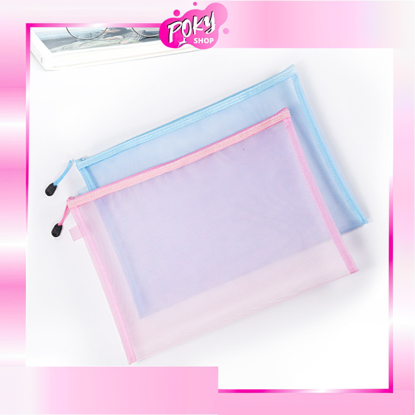 

POKY - S6245 Kotak Pensil Jaring Resleting / Penyimpanan Praktis untuk Alat Tulis Anda