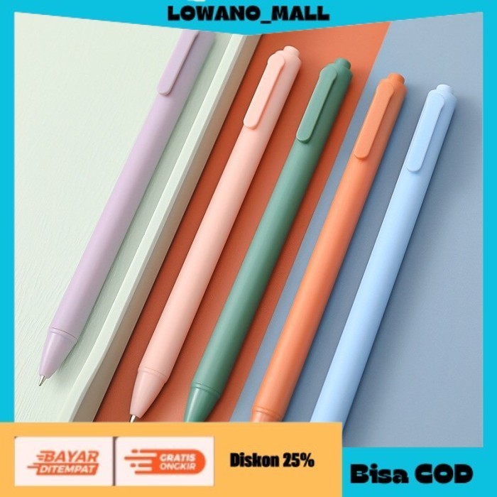 

[[LOWANOMALL6]] TERLARIS Korean Simple Pen Macaron Pastel 0.5mm Gel Fine Point BABY BLUE COD