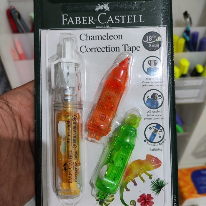 

Correction Tape Chameleon Faber Castell Gratis 2 buah Refill - Barrel White