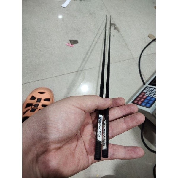 Blank carbon hollow bahan carbon 90cm ulir kasar label putih