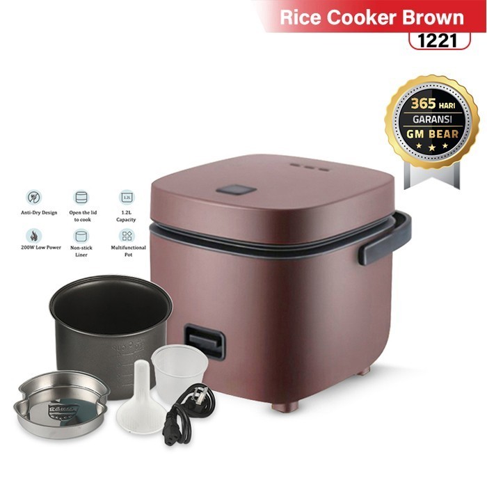 

Penanak Nasi Rice Cooker Mini 0,8L Low Watt Minimalis Praktis - Cokelat