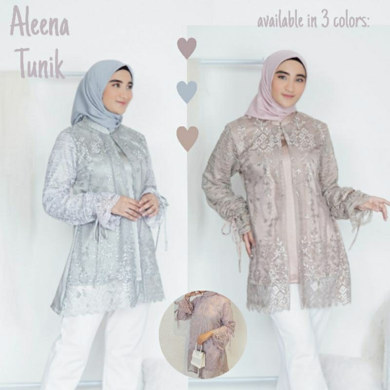 TUNIK ALEENA [NEW PROMO] l tunik lebaran / baju formal / baju undangan / baju lebaran / tunik pesta/