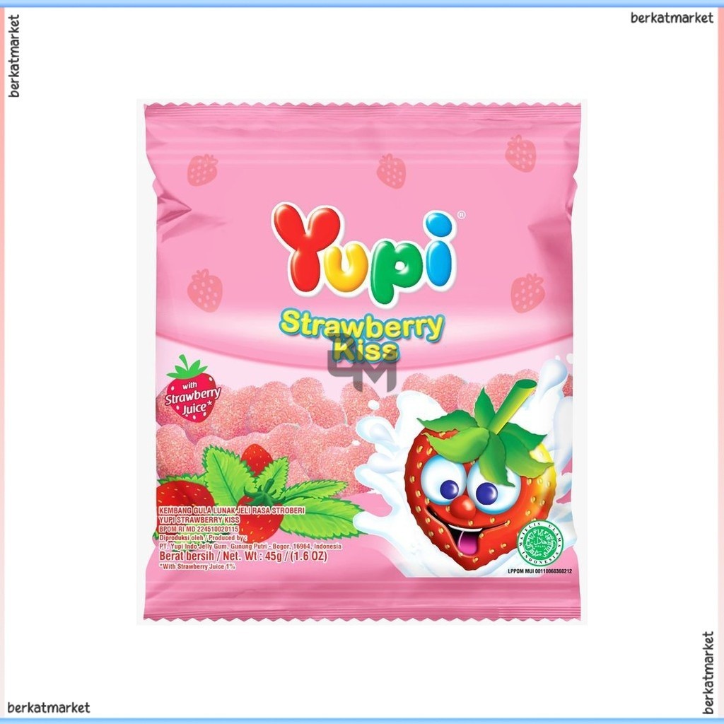 

SOFT CANDY YUPI STRAWBERRY KISS HANGING BAG 110G PERMEN YUPI