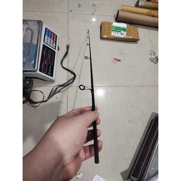 Ujung joran carbon solid 180cm lilit benang emas