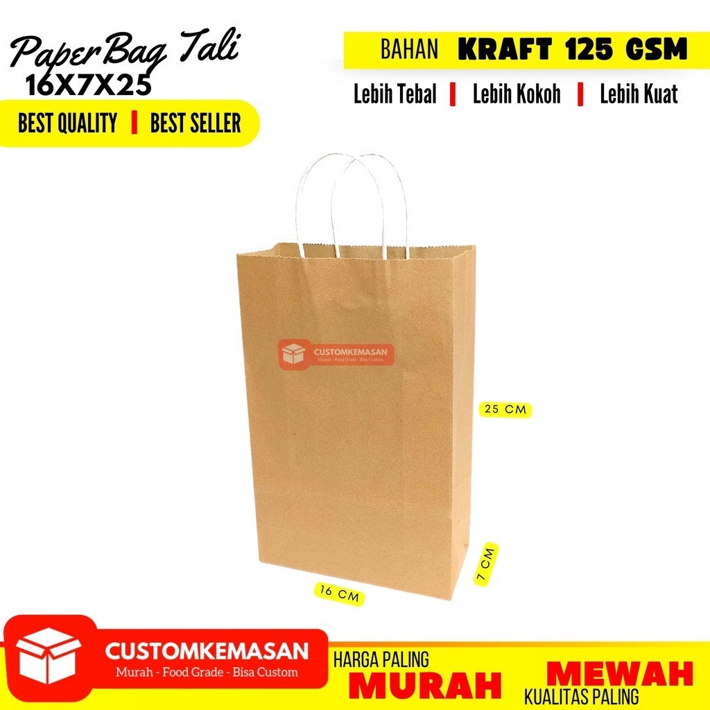 

Paperbag 16x7x25 Isi 10 Pcs / Kantong Kertas coklat / Paper Bag / Tas Makanan / Paper Bag Makanan / Paper Bag tas / Tas Kertas / Goodie Bag Tas Kertas