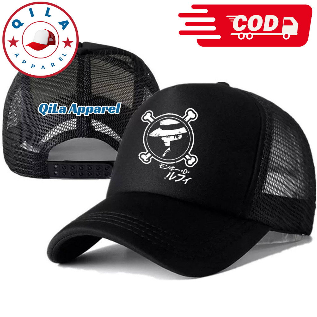 QiLa Apparel Topi Trucker ONE PIECE - Topi Distro ONE PIECE Logo - Topi ONE PIECE Premium - Topi Pri