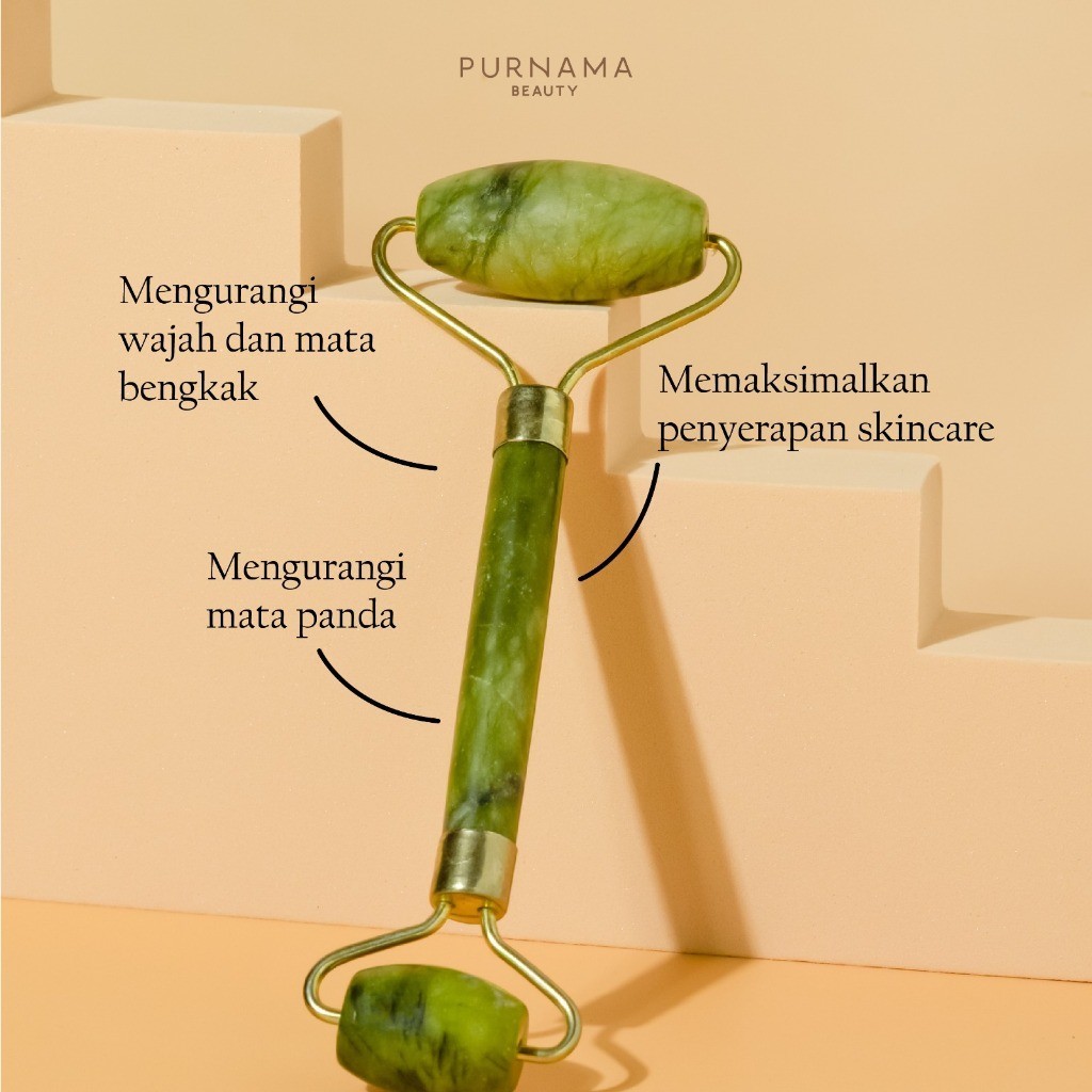 Purnama Beauty Face Roller - Jade Roller (Batu Jade Asli)