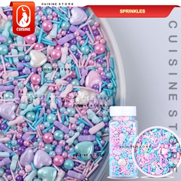 

[New] 100 GR Edible SPRINKLE Colourful Trimit Gula dekorasi Hiasan Kue Cake - 7 Cupid Love