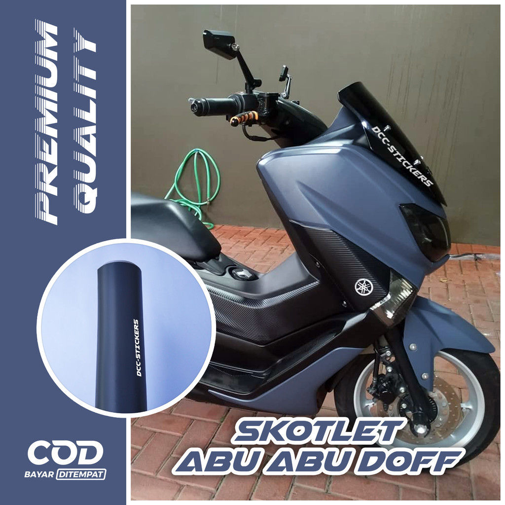 Skotlet Abu  Abu doff dop Matte Grey Premium Variasi Body Motor Vespa Bebek Moge Sport Vinyl Decal