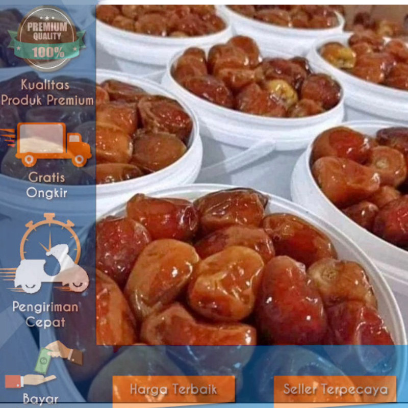 

Kurma Sukari Ember 750 Gr Premium ALKARRAMAH | Kurma Raja | Kurma Sukari AlQasim | Kurma Sukari AlQosim Original Produk ALKARRAMAH