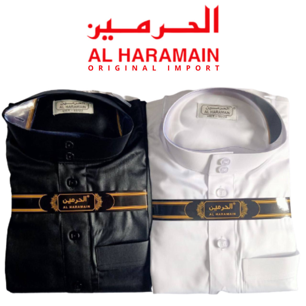 [NEW]  BISA COD GAMIS JUBAH AL HARAMAIN ORIGINAL 100% POLOS POLYSTER IMPORT VIETNAM PUTIH DAN HITAM 
