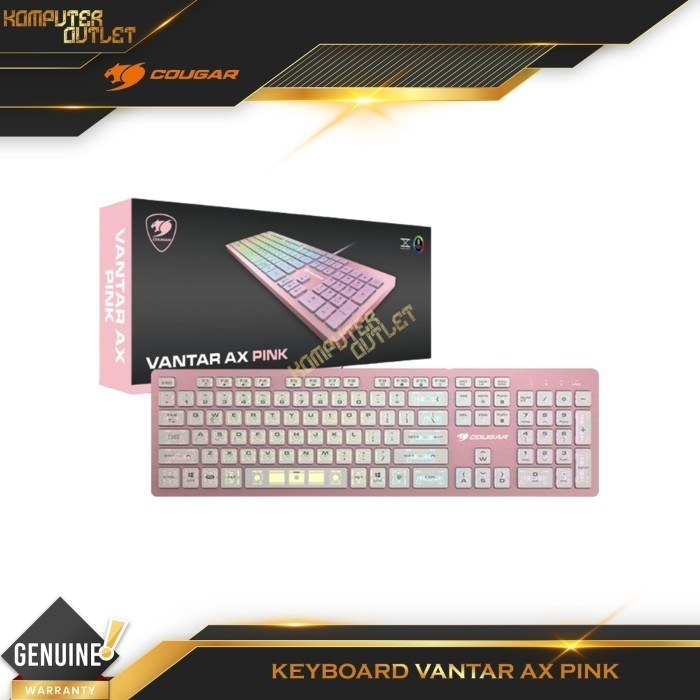 Cougar Vantar AX Pink Scissor Switch Gaming Keyboard - RGB Full Size