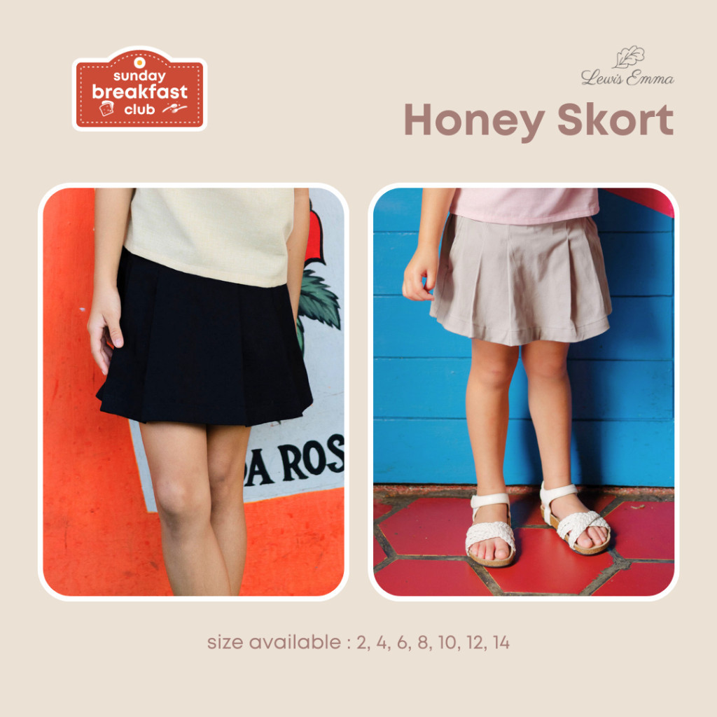 BEST SELLER ~LEWIS EMMA - Honey Skort (2-14 Tahun) Rok Celana Anak Perempuan / Bawahan Pendek -PROMO