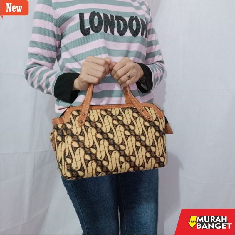 Tas Bulan Sabit Wanita Tas batik kulit/Tas tenun kulit/tas lurik kulit fendy