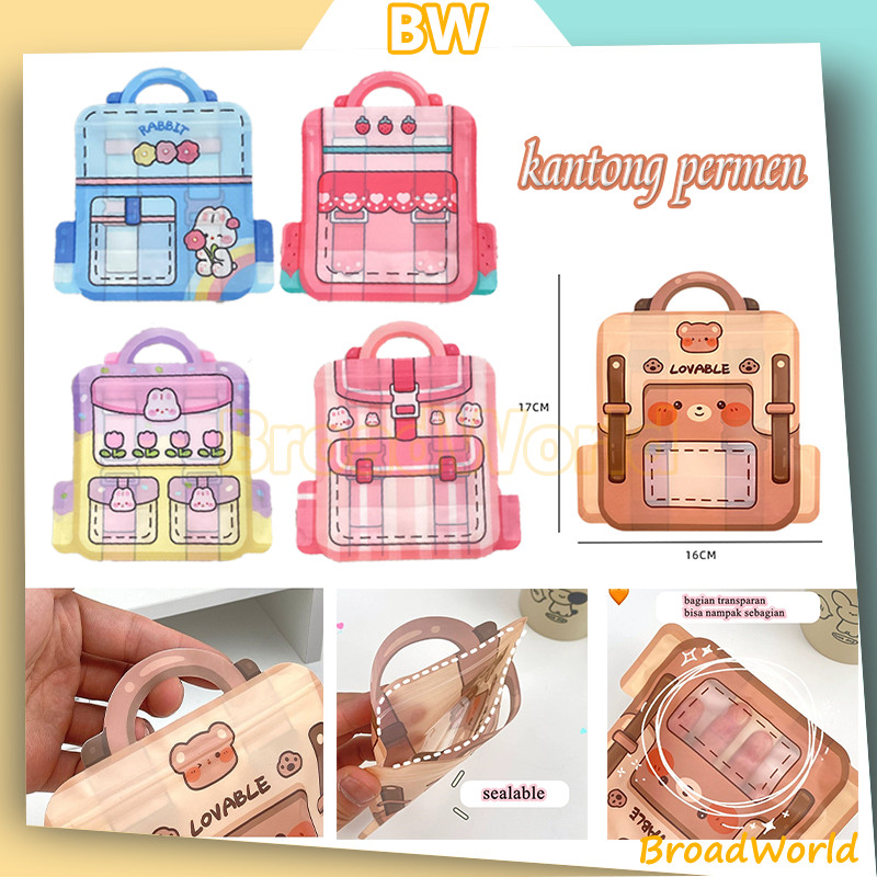 

Tas Sekolah Kantong Snack Klip /Souvernir Goodie Bag Bento /Biskuit Plastik Goodie Bags Plastik Souvenir Lucu Kado Doorgift Hari Anak/Kantong Plastik Goodie Bag
