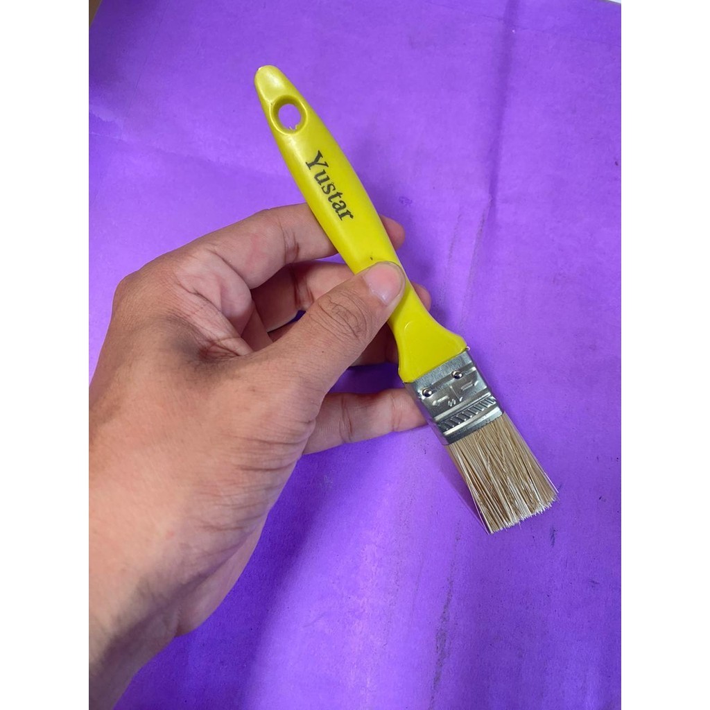 

Kuas Cat SATUAN Ukuran 1 Inch gagang plastik PVC kayu Merk Yustar