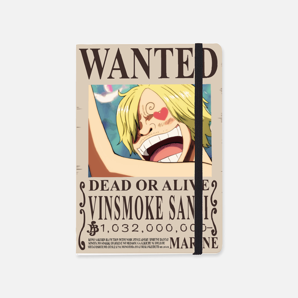 

Jurnal Notebook Buku Tulis Catatan A5 - Bounty One Piece Wanted Sanji Mugiwara Crew