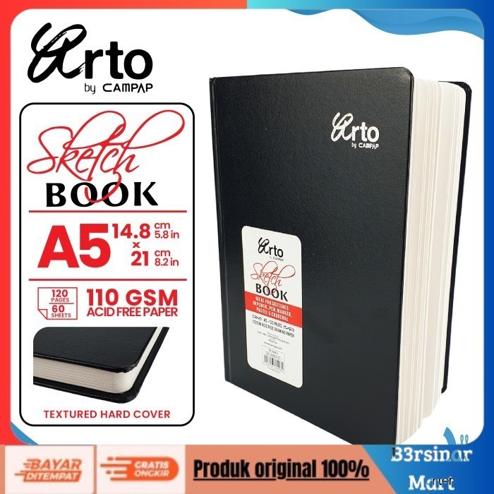 

[KUALITAS TERBAIK] Buku Sketsa Arto A5 Hard Cover Sketchbook