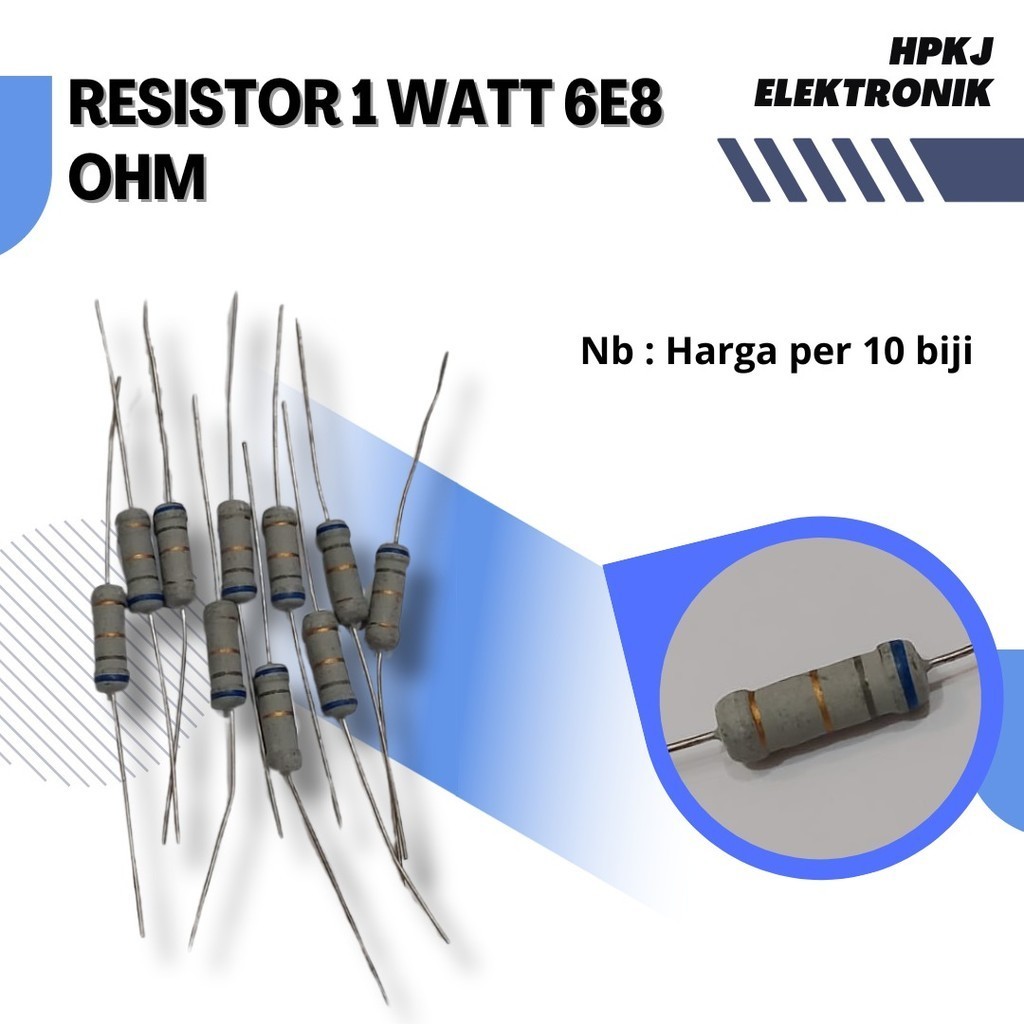 ( 40PCS ) RESISTOR 1 WATT 6E8 OHM 1watt 6E8ohm R 1 watt 6e8 ohm