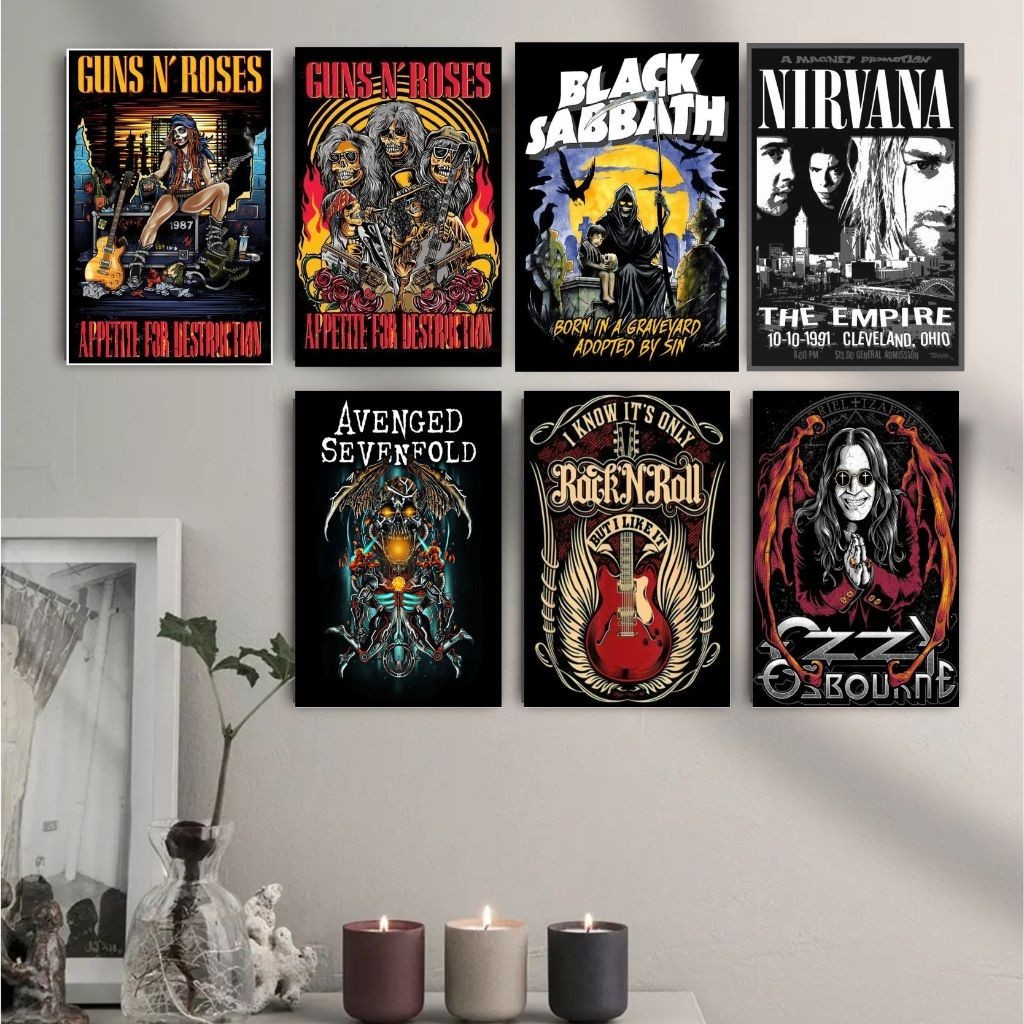 Poster kayu Band - Dekorasi dinding Hiasan Dinding Kamar Band Rock, Metal, Punk Bisa MDF203