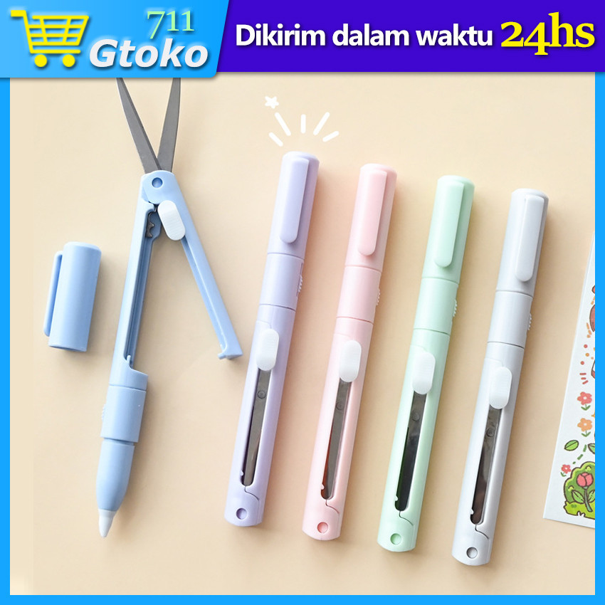 

Gunting Kertas Saku Lipat Mini Portable Folding Scissors Multifungsi