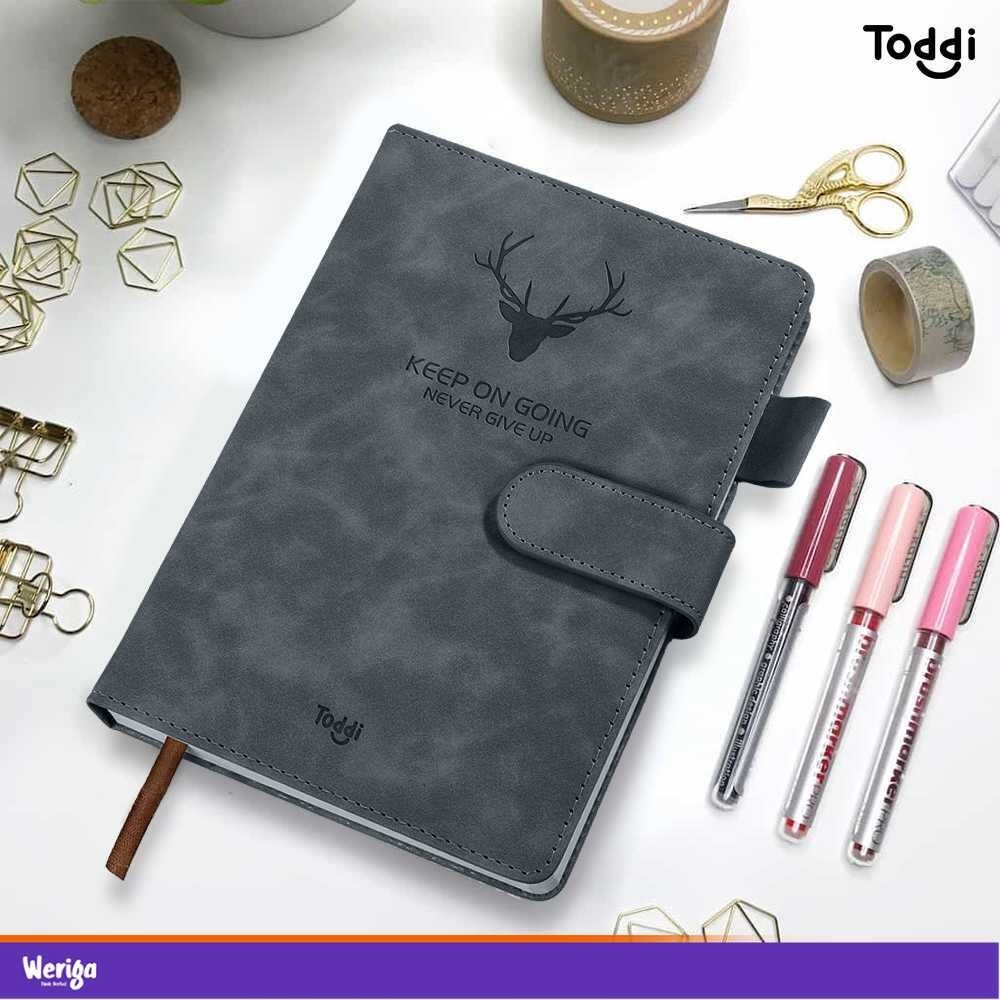 

Toddi Buku Catatan Harian Notebook Cover Kulit Magnetic Buckle A5 - TL5