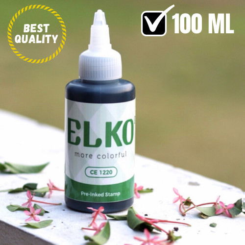 

Best Seller-Promo Tinta Stempel Flash Warna Hijau Waterproof ELKO 100 ML Untuk Kertas