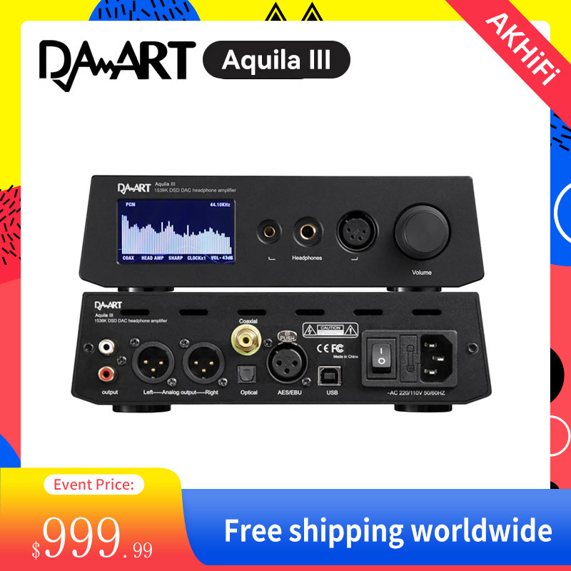 YULONG Aquila III DAC, Preamplifier, Headphone Amplifier - Aluminium Alloy, 20Hz-30kHz, 125dB SNR
