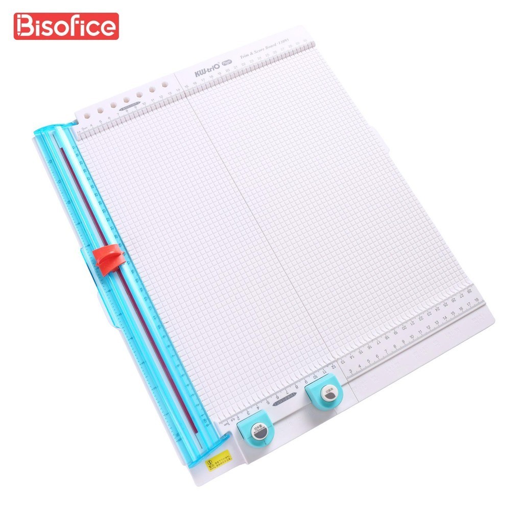 

KW-trio 13095 Paper Trimmer Scoring Board 7 in 1 Craft Paper Cutter Blades Scoring Tool with Paper Folding for Making Photo