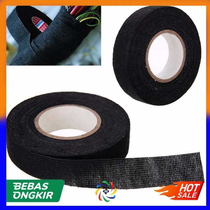 

Lakban Kabel Listrik Adhesive Cloth Wire Tape 15 Meter (19mm)