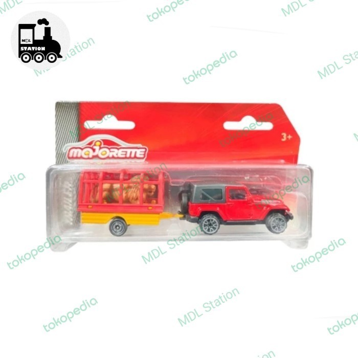 Majorette Trailer  Jeep Wrangler Rubicon With Lion Cage Trailer