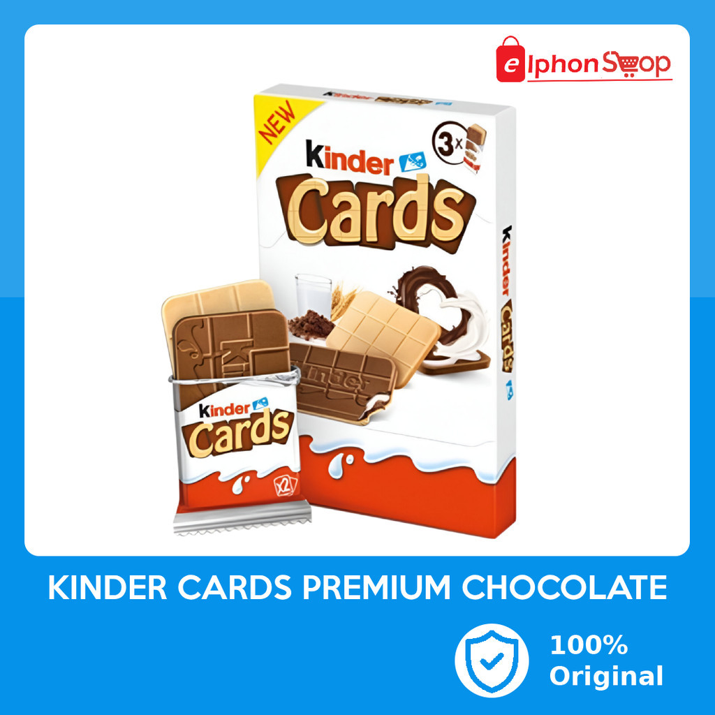 

KINDER Cards Premium Chocolate Bar Cokelat Batang T3 isi 3packs (6pcs)