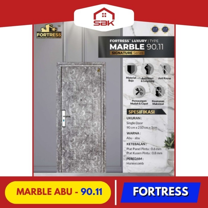 Pintu Kamar Pintu Utama Baja 90x210 Fortress 90.11 Marble