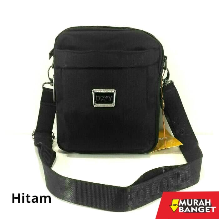 tas selempang pria kekinian Tas selempang kecil Pria, merk Polo Dany - Hitam