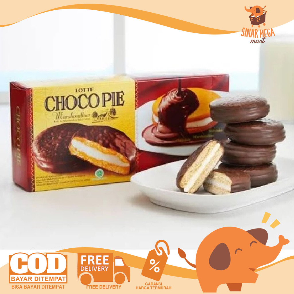 

LOTTE Chocopie Original Masrhmallow DIJUAL PAK ISI 12 Snack Kue Choco Pie