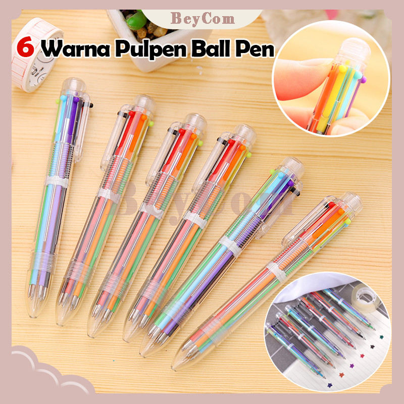 

Pulpen 6 Warna Transparan Pena Ballpont/Pena Six-In-One Color/Pena/Ballpoint Warna