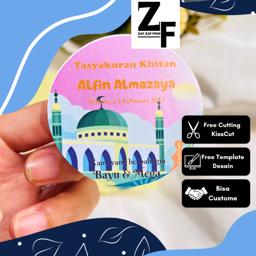 

ZAF 12-15 Sticker Syukuran Khitanan Anak Sticker Bento Tasyakur Walimatul Khitan Anak souvenir