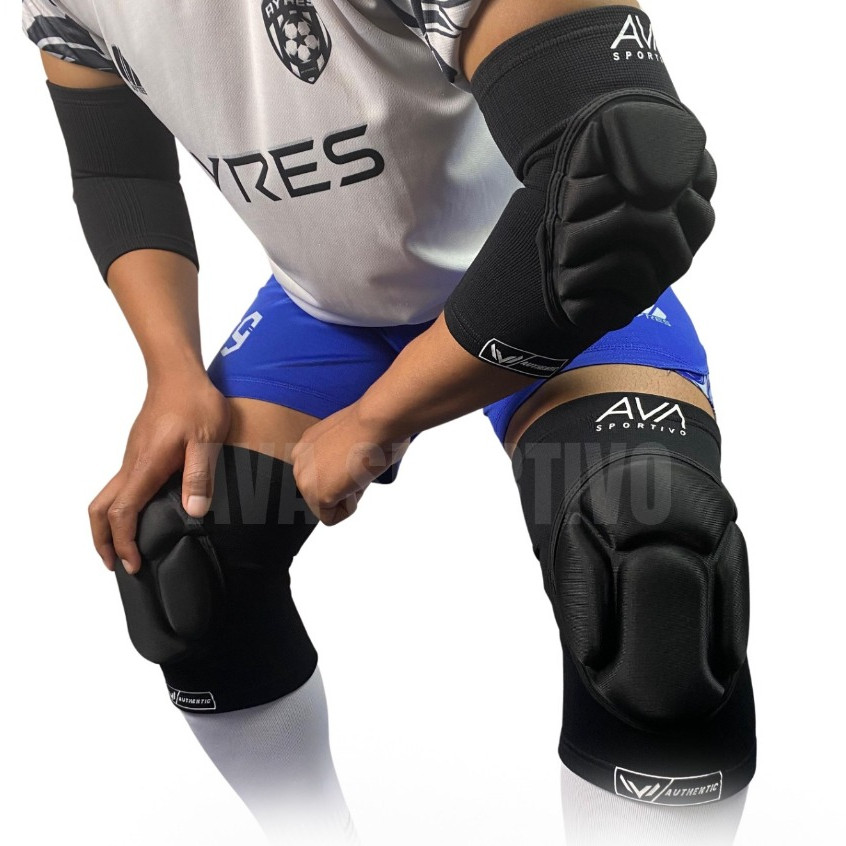 AR07N 1 SET Pelindung Siku Elbowpad dan Pelindung Lutut Kneepad Olahraga Futsal Sepakbola Volly 1 Pa