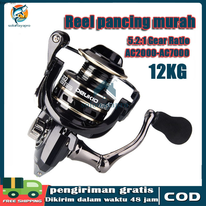 AR07N Reel pancing deukio spool metal ac2000-7000 spinning reel max drag 8kg maksimum tarikan 5.2:1 
