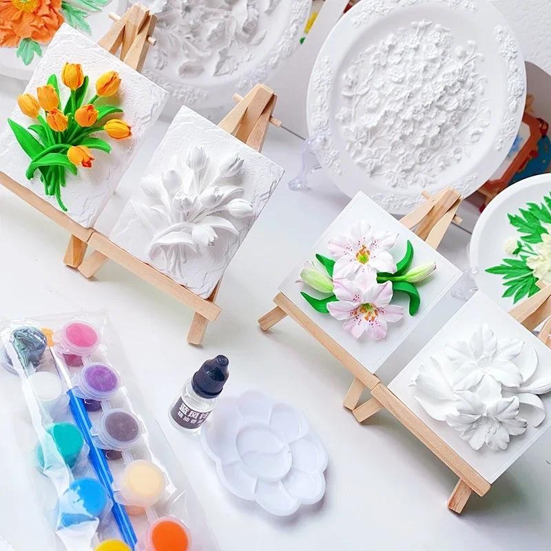 

Premium Handmade Plaster DIY Color Painting Scented Gypsum Lily and Tulip For Table Decor Creative Gift For Friend and Children