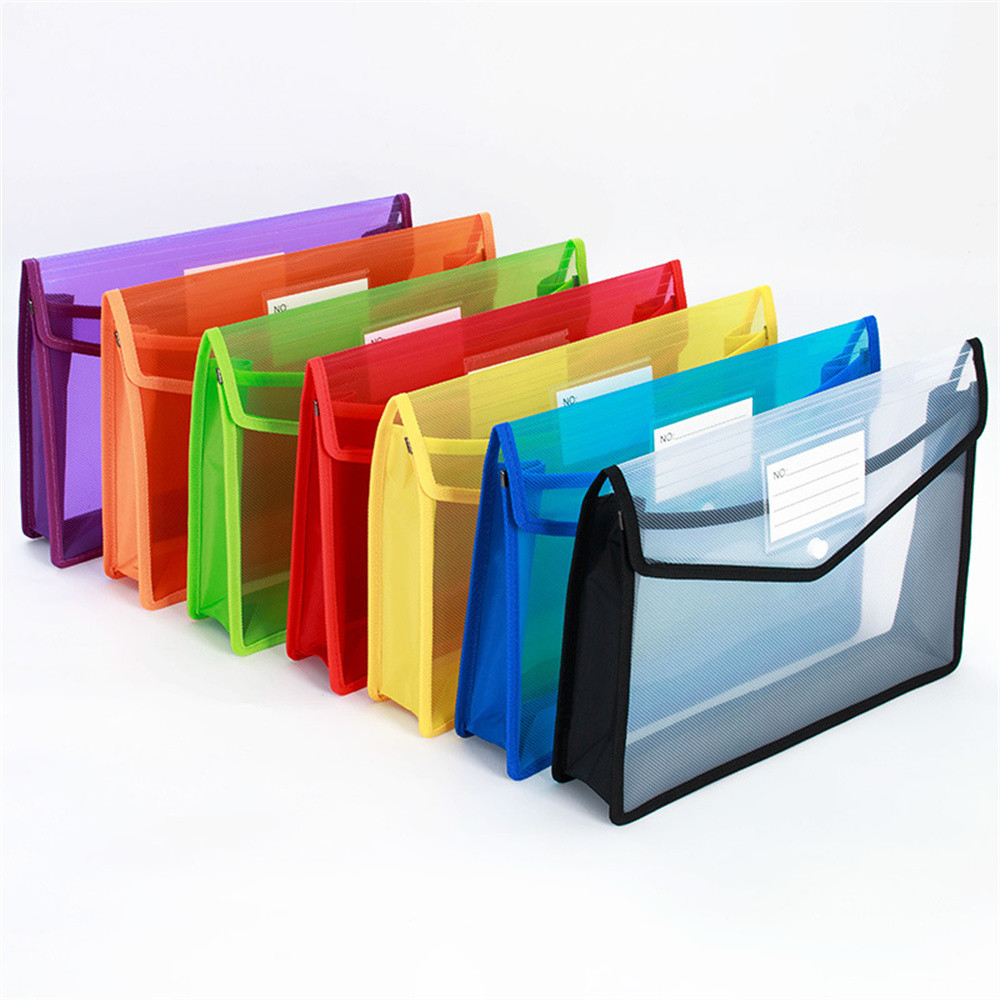 

Large Capacity PVC Waterproof Document Bag A4 File Folders File Organizer Envelope Folder School Office Supplies Wholesale
