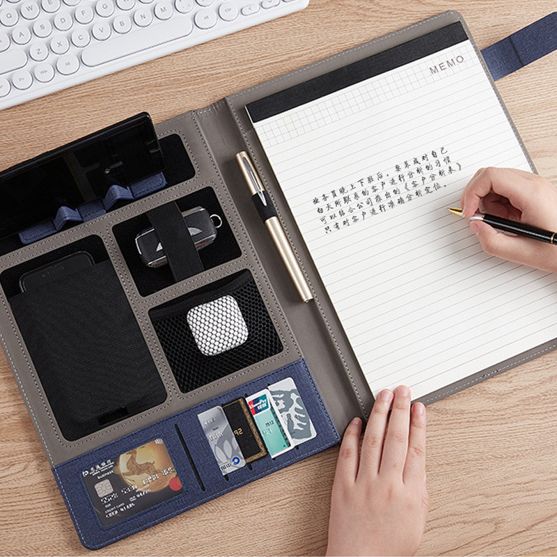 

Multifunction A4 Leather Portfolio File Folder Man Phone Document Holder Organizer Executive Briefcase Suitcase Business Office