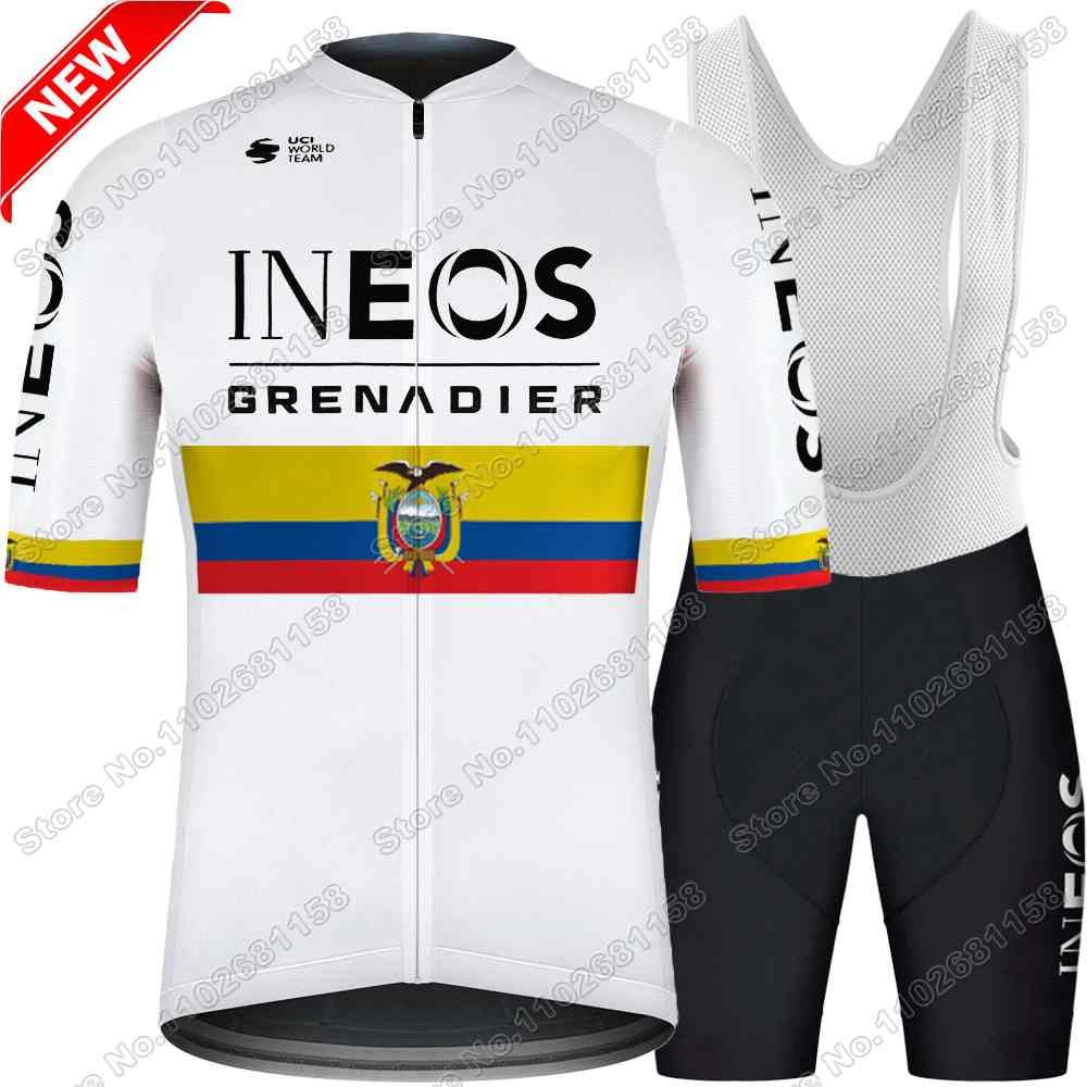 2024 Ineos Grenadiers Cycling Jersey Set Ecuador Champion Jhonatan Narváez Cycling Clothing Men Road