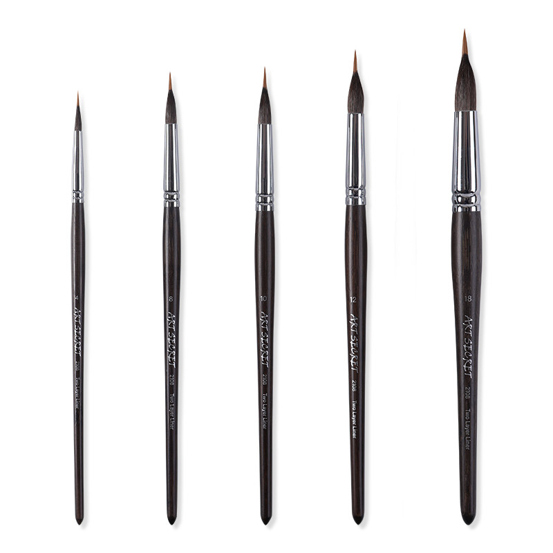 

Artsecret New Arrivals 2108 Two Layer Liner Watercolor Painting Brush Sharp Tip Squirrel Hair Mix Nylon Carbonized Bamboo Handle